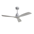COOKCOK 52" Ceiling Fan, Outdoor Wood Ceiling Fan with Remote, 3 Carved Wood Fan Blade, Reversible Motor, Grey