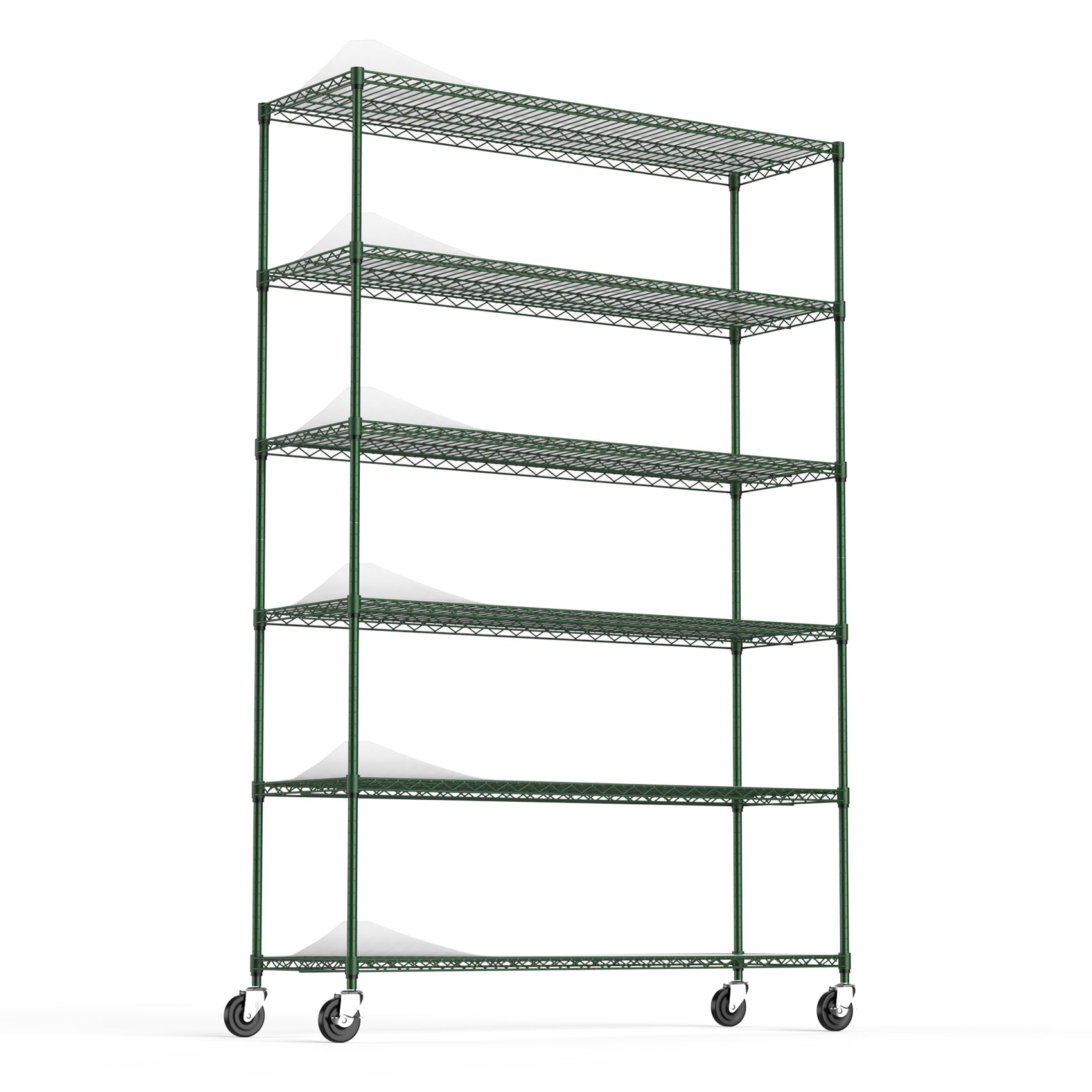 COOKCOK 6-Tier Wire Shelving Unit, Height Adjustable Metal Storage Shelf, 48" x 18" x 82" Garage Storage Shelves with Wheels, 600lbs Capacity, Heavy Duty Wire Rack with PE Mat, NSF Certified, Black