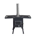 COOKCOK Camping rocket stove with chimney, 22.6"D x 11.4"W x 14.6"H, Alloy Steel, Black