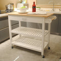 COOKCOK Kitchen Island Cart with Wheels,3-Tier Utility Kitchen Cart with Drawer