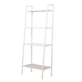 COOKCOK Ladder White Bookshelf, 4-Tier Metal Ladder Shelf 23.62"x13.78"x57.87", Freestanding Bathroom Storage Rack Plant Stand for Small Space, Bedroom, Living Room, Easy to Assemble