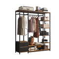 COOKCOK Metal Garment Rack Heavy Duty Clothing Rack with Shelves Freestanding Closet Organizer, Non-Woven Drawer