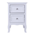 COOKCOK Nightstand with Drawer, Small Side Table with 2 Drawers, Bedside Furniture, Night Stand, End Table for Bedroom, Living Room