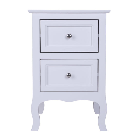 COOKCOK Nightstand with Drawer, Small Side Table with 2 Drawers, Bedside Furniture, Night Stand, End Table for Bedroom, Living Room