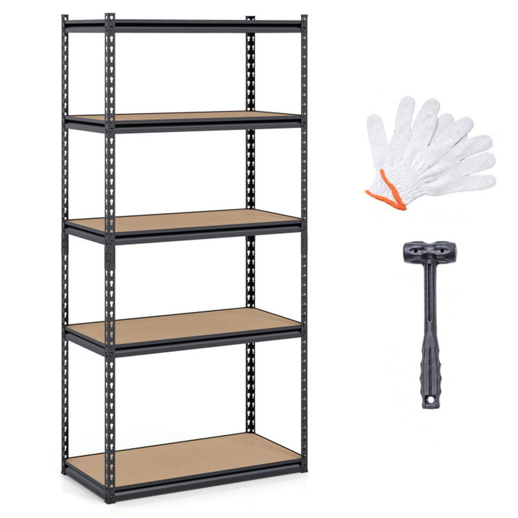 COOKCOK Storage Shelving Unit, 5-Tier Adjustable Storage Shelves, 36" L x 18" W x 72" H Heavy Duty Garage Storage Shelves, Metal Shelves for Kitchen Pantry Basement Bathroom Laundry, Black