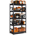 COOKCOK Storage Shelving Unit,  5-Tier Metal Shelf, 31.5"x15.7"x63", Adjustable Garage Shelves, Load 2000LBS, Kitchen Shelf with Protective Side, Black