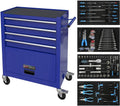 COOKCOK Tool Chest with 238 Piece Tool Set, 4-Drawer Tool Cabinet - Rolling Tool Cart On Wheels for Mechanics Heavy-Duty Metal Tool Box Storage Cabinets for Garage, Blue
