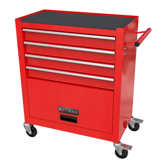COOKCOK Tool Chest with 238 Piece Tool Set, 4-Drawer Tool Cabinet - Rolling Tool Cart On Wheels for Mechanics Heavy-Duty Metal Tool Box Storage Cabinets for Garage, Red