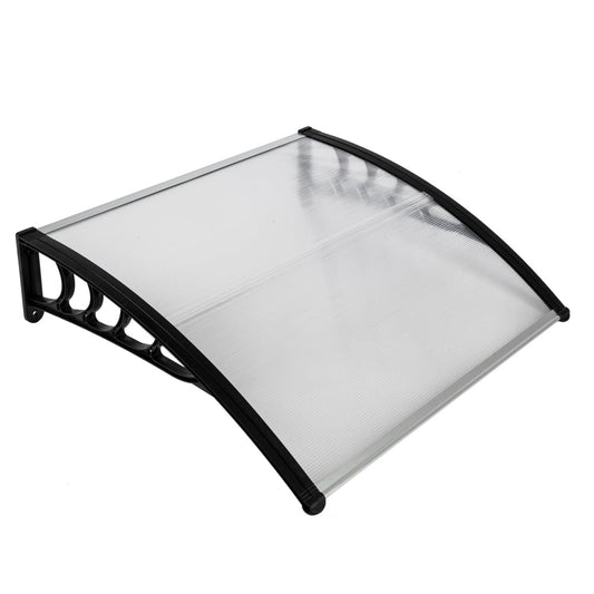COOKCOK Window Awning Door Canopy, 30"x 40" Window Awning Overhead Door Modern Polycarbonate Cover Outdoor Front Door Patio Canopy UV Rain Snow Sunlight Protection Hollow Sheet/Black