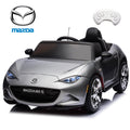LISUEYNE 12V Kids Ride on Car w/Remote Control, Licensed MAZDA MX-5RF Electric Car for Boys Girls Age 3+, Rocking Car, Music, Grey