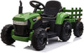 LISUEYNE 12V Ride on Tractor with Trailer,  Electric Car with Music, USB, LED Lights, Ride on Car for Kids Age 3-6 Years, Max Speed 5mph, Dark Green