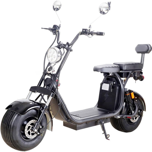 LISUEYNE 2000W Electric Scooter, 60V 36AH off-Road Electric Scooter for Adults, Max Speed 25Mph, Adults Citycoco Scooters with 2 Seats, Key Start, Front&Rear Brake, LED Headlights