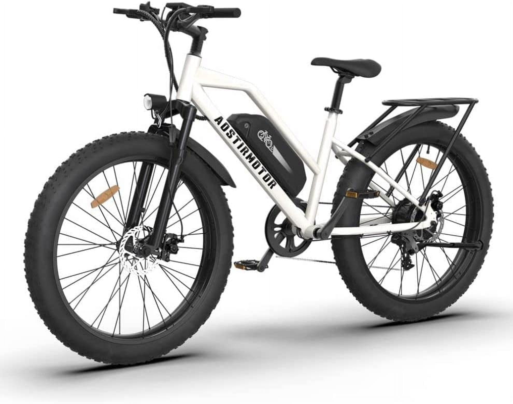 LISUEYNE Electric Bike, 750W E-Bike, Removable 48V 13Ah Li-Ion, 21 Speed Gears, LCD Display, Detachable Rear Rack Fender, White