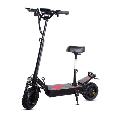 LISUEYNE Electric Scooter with Seat, 52V 18AH Adults Kick Scooter, Up to 38 MPH & 20-30 Miles, 2500W 11'' Vacuum Off-Road Tire, Hydraulic Disc Braking, Adjustable Height
