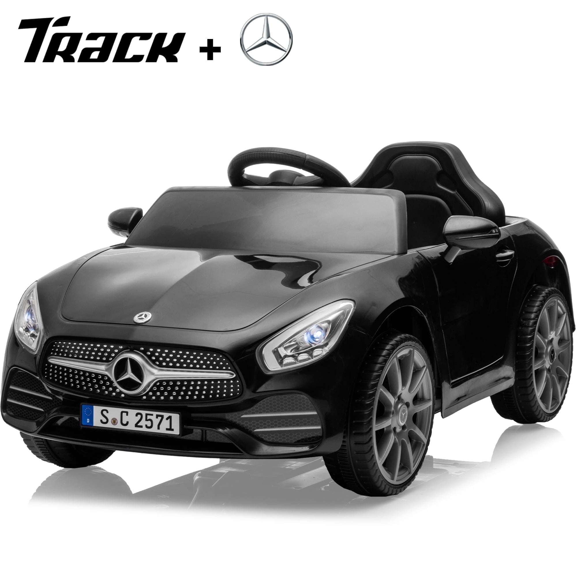 Track 7 12V Kids Ride On Car Licensed Mercedes Benz CLS 350, Electric Car with Remote Control, LED Lights, Music, USB, Power Display, Outdoor Toys for Boys Girls Toddlers Ages 2-4, Pink