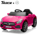 Track 7 12V Kids Ride On Car Licensed Mercedes Benz CLS 350, Electric Car with Remote Control, LED Lights, Music, USB, Power Display, Outdoor Toys for Boys Girls Toddlers Ages 2-4, Pink