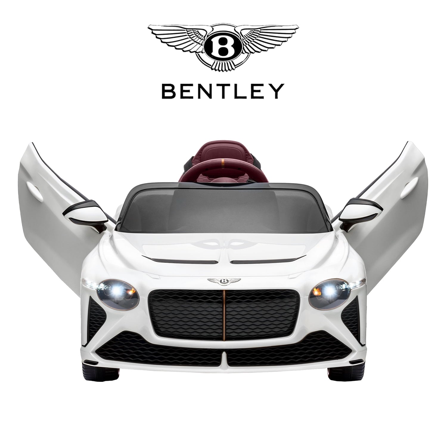 LISUEYNE Kids Ride on Car, 12V Licensed Bentley Mulsanne Electric Car for Kids Age 3+, Remote, Music, White