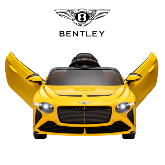 LISUEYNE Kids Ride on Car, 12V Licensed Bentley Mulsanne Electric Car for Kids Age 3+, Remote, Music, Yellow