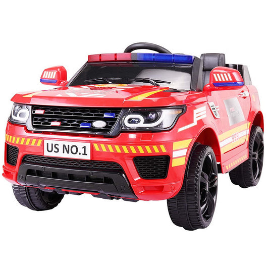 LISUEYNE Kids Ride on Police Car, 12V Electric Car for Boys Girls Age 3+, Flashing Siren, Microphone, Remote Control, Red