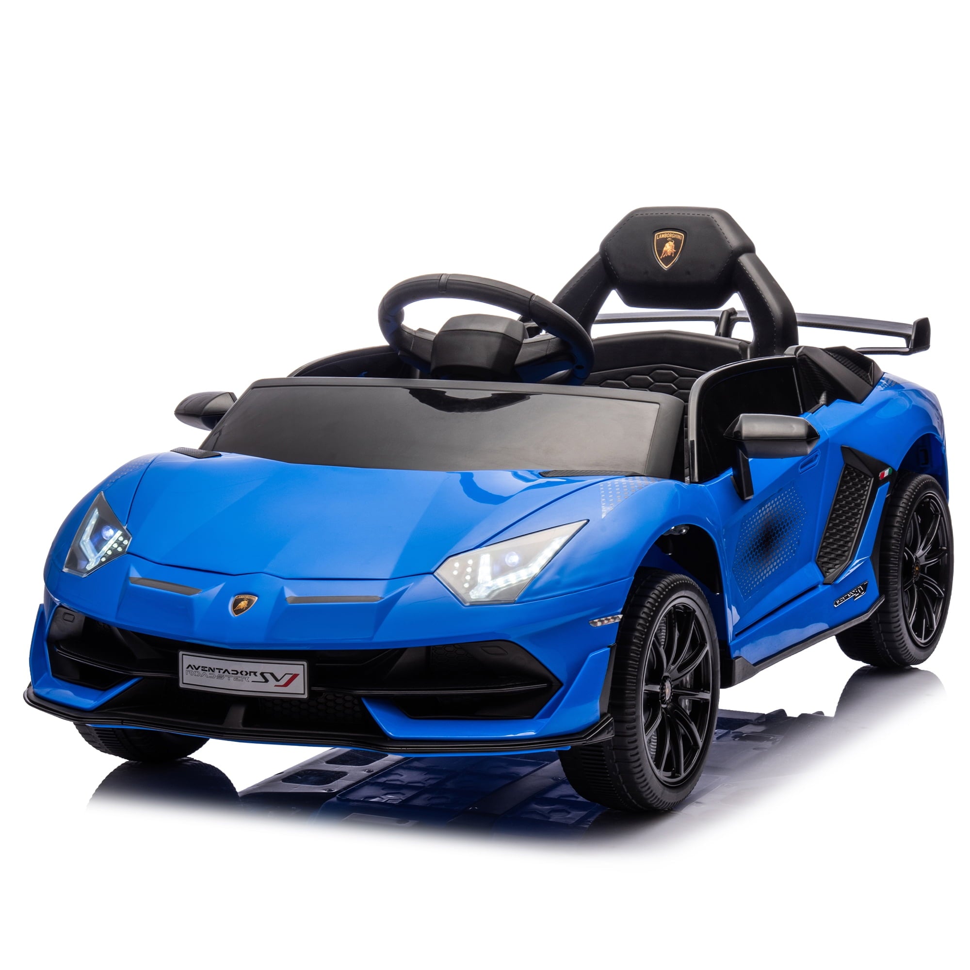 SUSIELADY 12V Kids Ride on Car, Licensed Lamborghini, with Remote Control, Hydraulic Pressure Door, Slow Start, Bluetooth, Music, for Kids Aged 3+