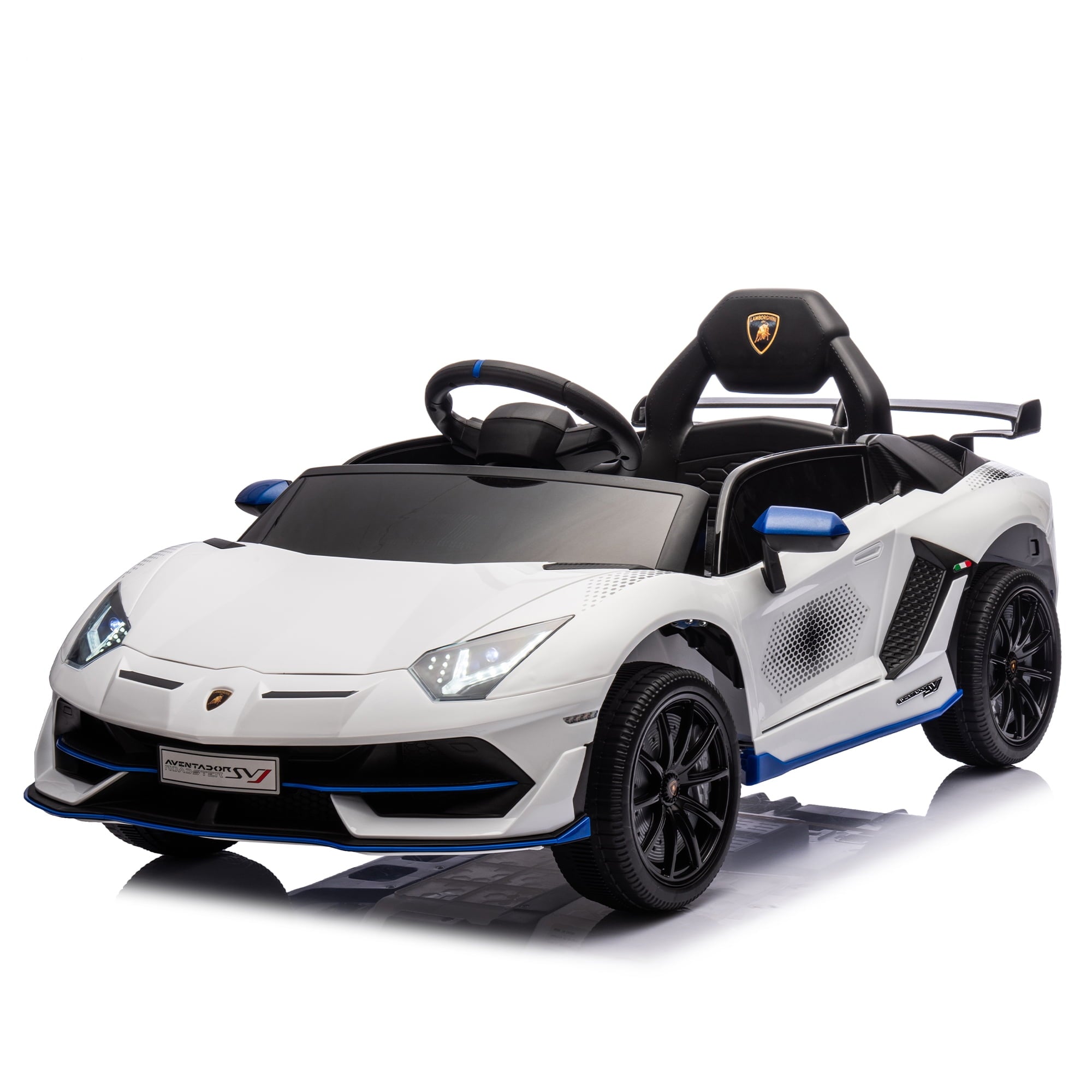 SUSIELADY 12V Kids Ride on Car, Licensed Lamborghini, with Remote Control, Hydraulic Pressure Door, Slow Start, Bluetooth, Music, for Kids Aged 3+