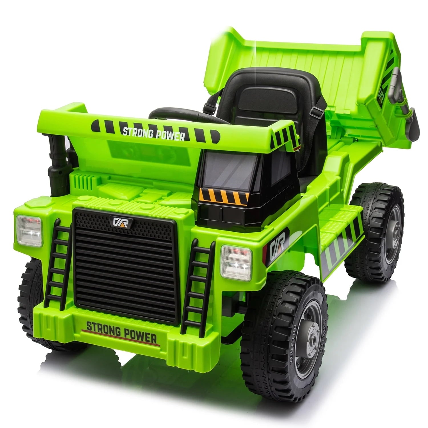 SUSIELADY 12V Kids Ride on Car, Ride On Truck with Dump Bed, Shovel, Phone stand, Ride on Construction Vehicle with Remote Control, Music, USB, Story