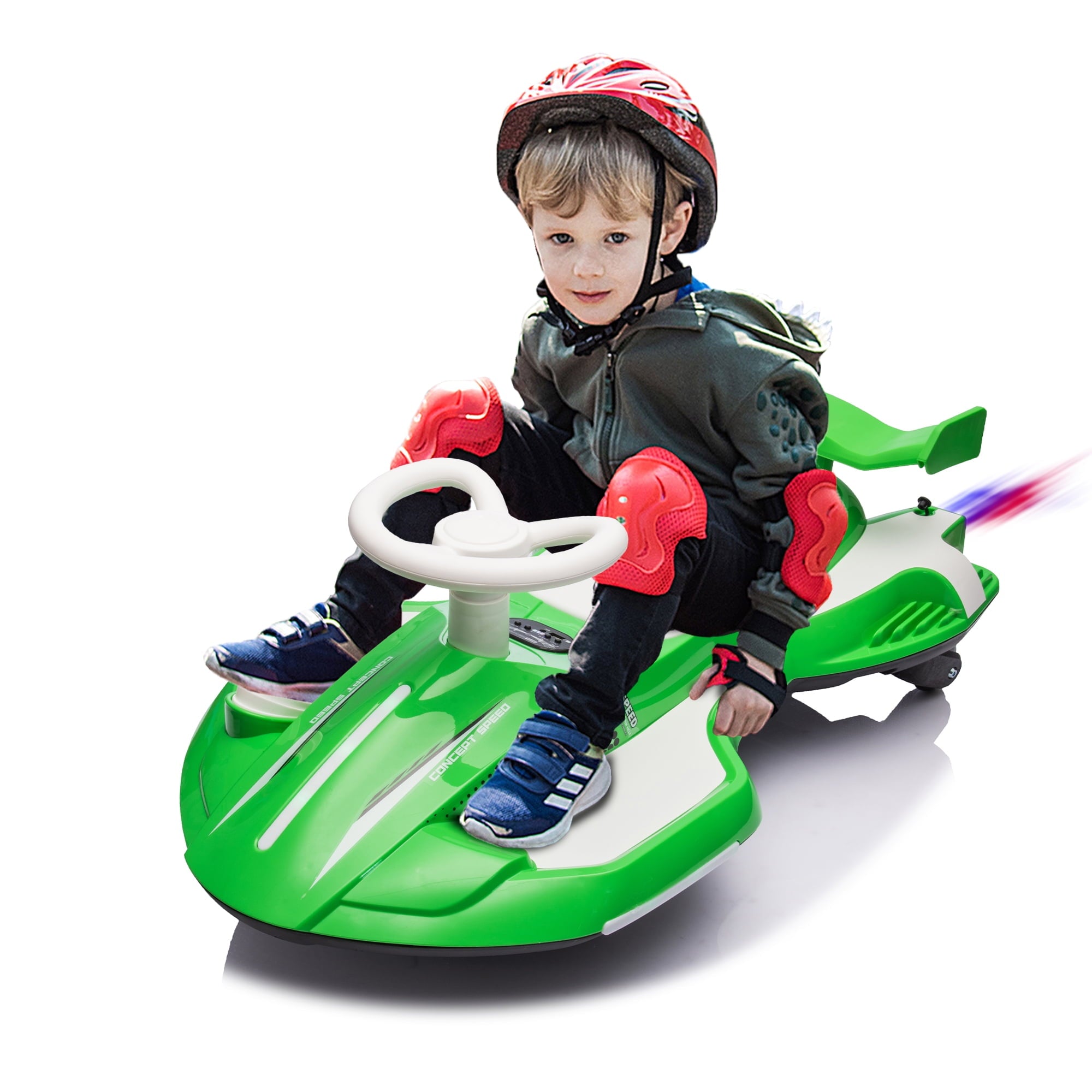 SUSIELADY 12V Kids Ride on Electric Scooter, Ride on 360°Drift Car with Spray Function, Cool Operation ,Front & Side Lights design, Bluetooth, Music