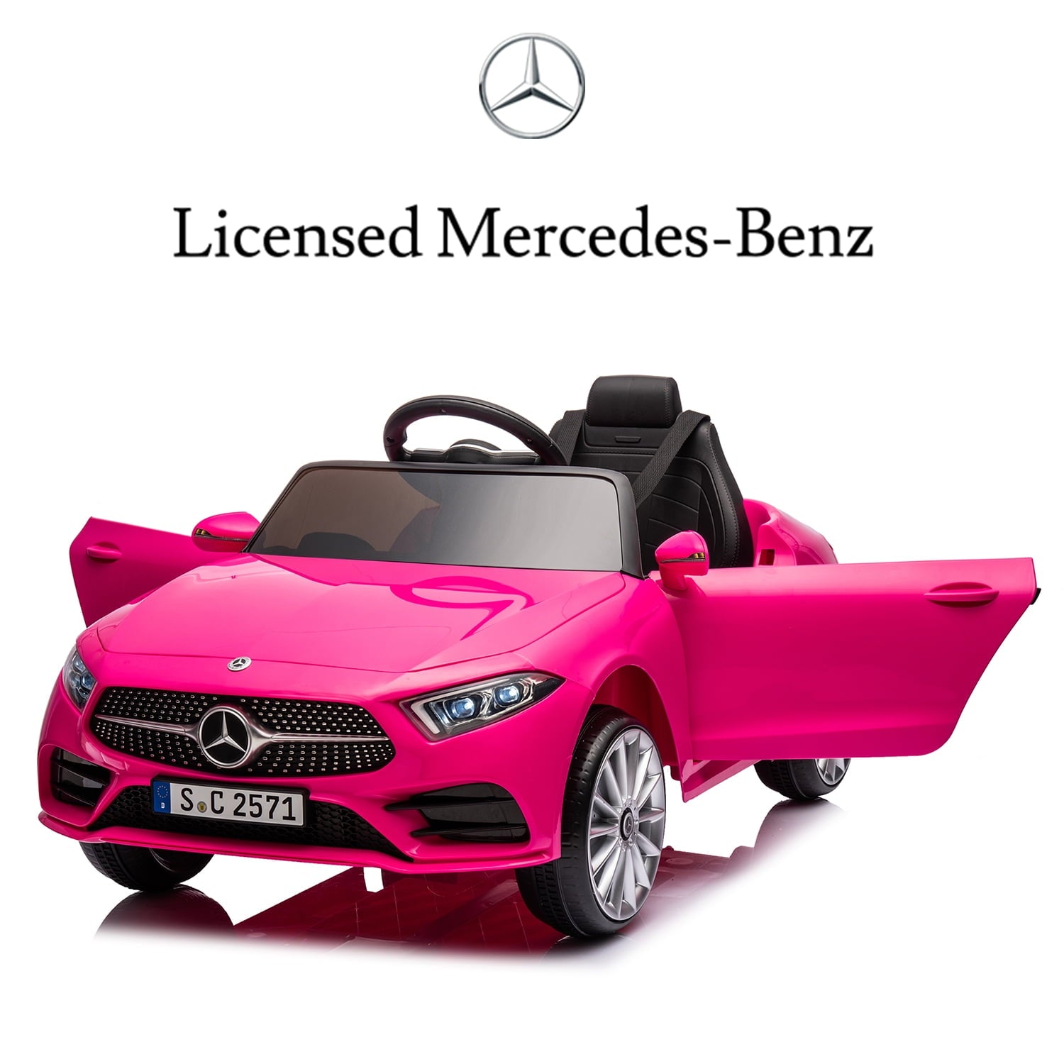 SUSIELADY 12V Kids Ride On Car, Licensed Mercedes-Benz CLS 350, with Remote Control, Music, Power Display, LED Lights, MP3, for Kids Aged 3+