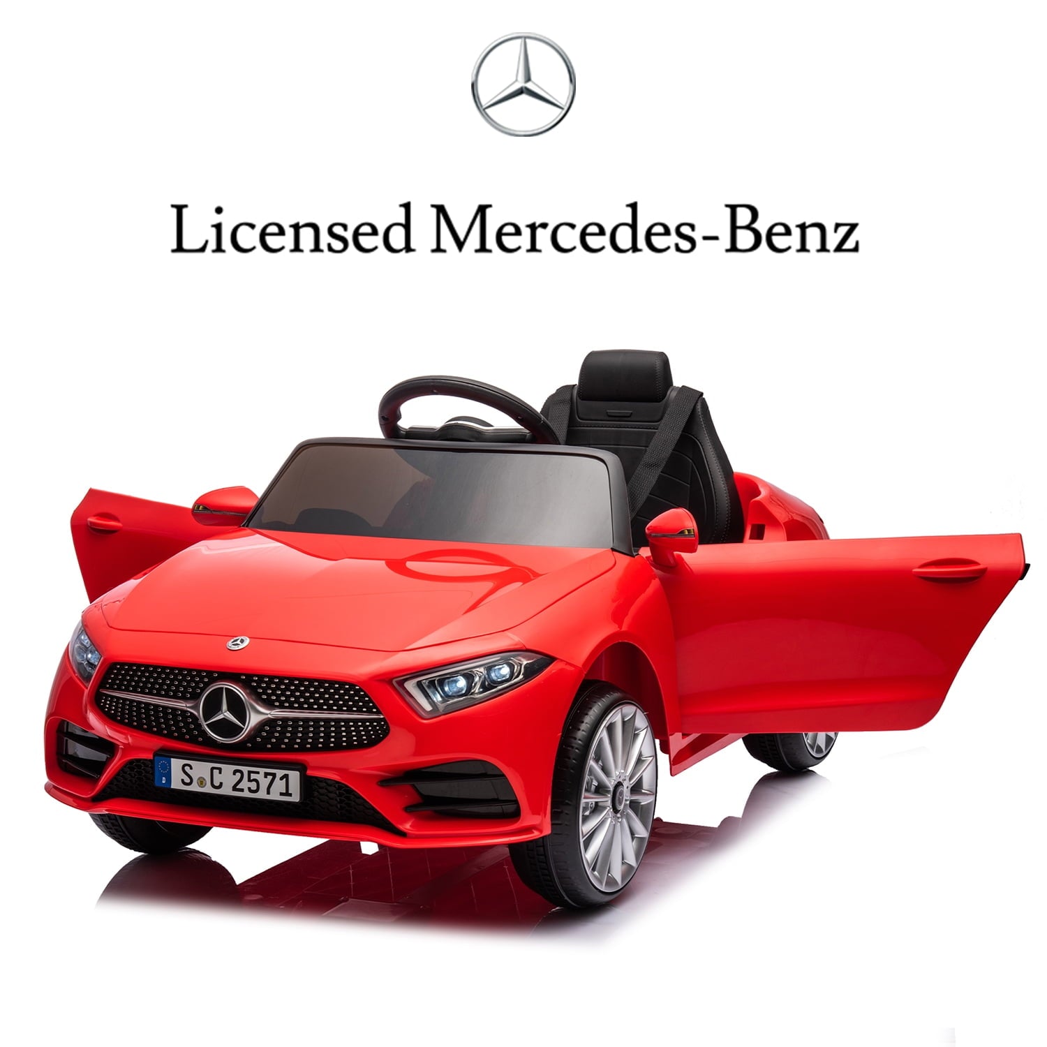 SUSIELADY 12V Kids Ride On Car, Licensed Mercedes-Benz CLS 350, with Remote Control, Music, Power Display, LED Lights, MP3, for Kids Aged 3+