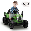 SUSIELADY 12V Kids Ride On Tractor with Trailer, with Parent Remote Control, 3 speed adjustable, with USB, MP3, Bluetooth, LED light, Two-point Safety Belt, for Kids 3+
