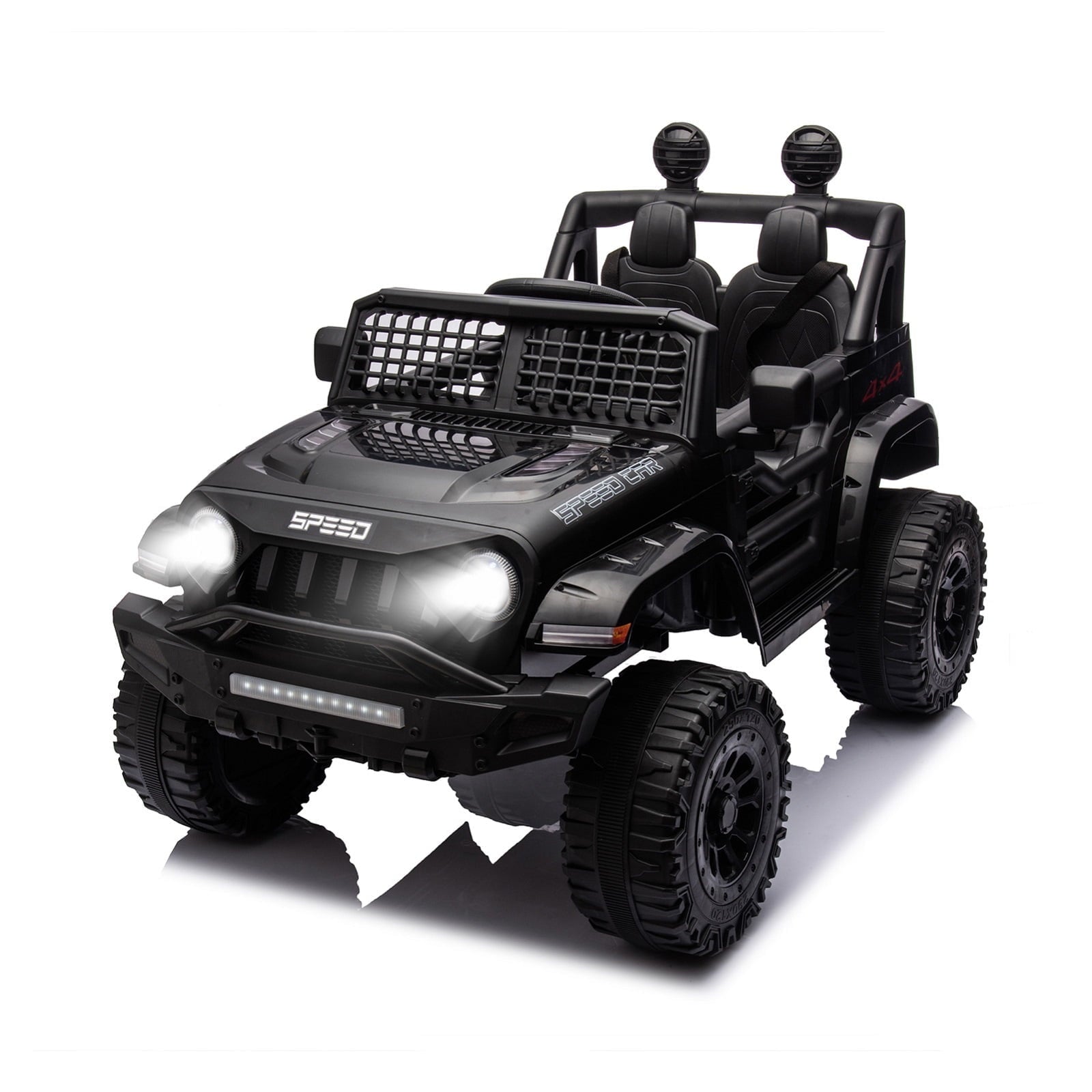 SUSIELADY 12V Kids Ride on Truck, Ride on Car with Remote Control, 3 speed adjustable, Power display, USB, MP3, Bluetooth, LED light, Three-point safety belt