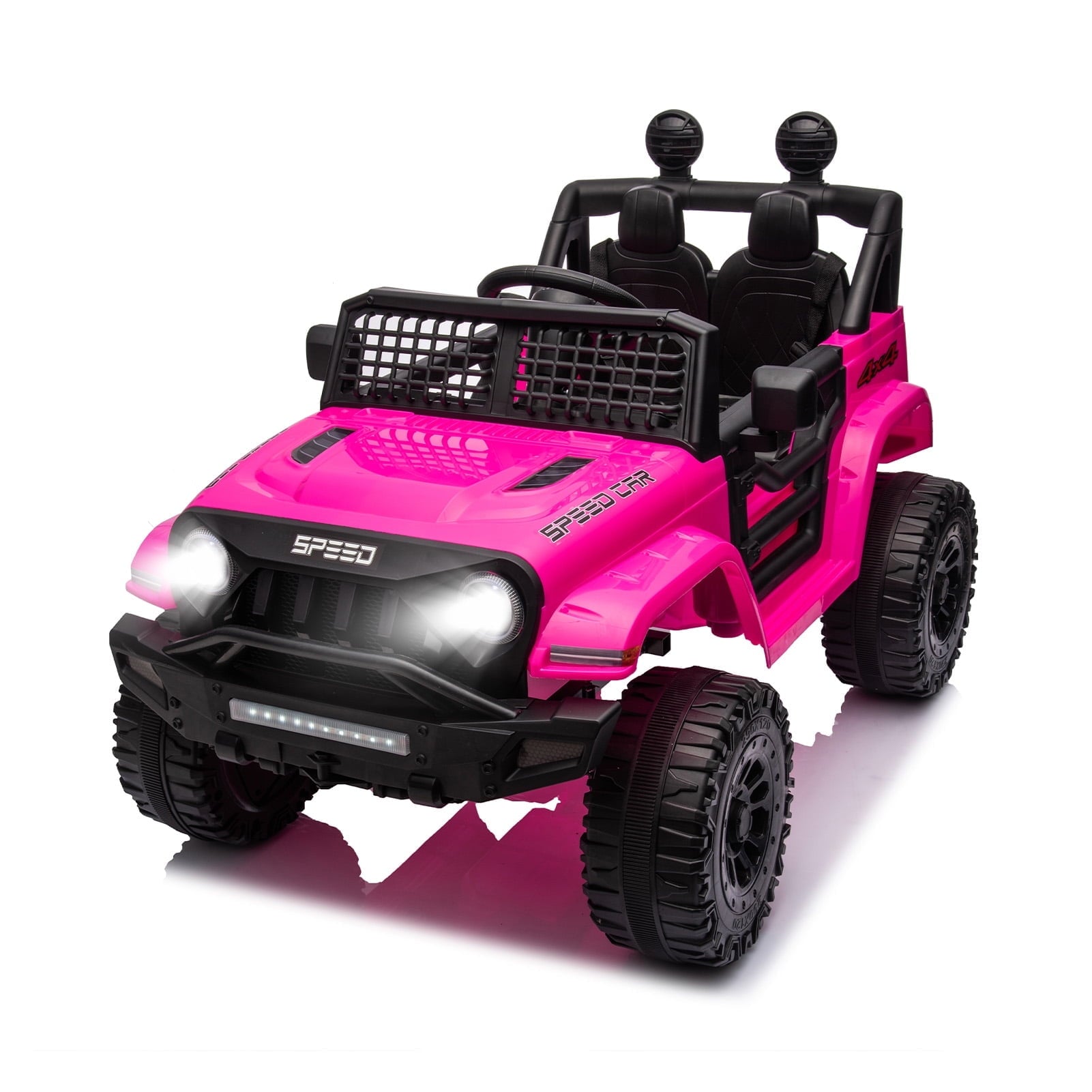 SUSIELADY 12V Kids Ride on Truck, Ride on Car with Remote Control, 3 speed adjustable, Power display, USB, MP3, Bluetooth, LED light, Three-point safety belt