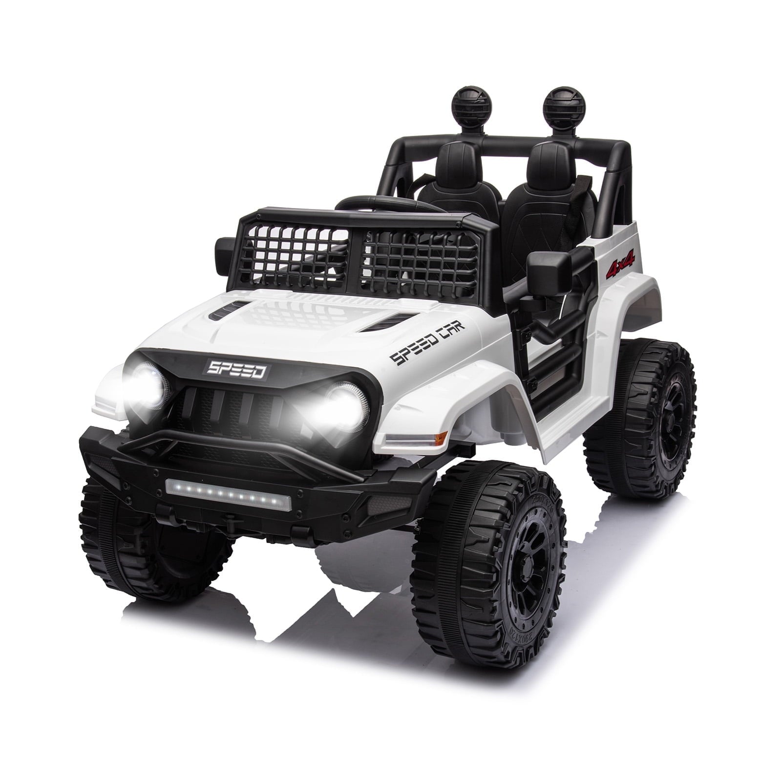 SUSIELADY 12V Kids Ride on Truck, Ride on Car with Remote Control, 3 speed adjustable, Power display, USB, MP3, Bluetooth, LED light, Three-point safety belt