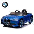 SUSIELADY 12V Kids Ride on car, Licensed BMW I4, with Parent Remote Control, 3 Speed Adjustable, Power Display, USB, MP3, Bluetooth, LED Light