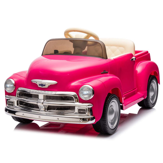 SUSIELADY 12V Licensed Chevrolet 3100 Pickup Electric Car for Kids Aged 3+, 3 Speeds, Vintage modeling, LED Lights, Bluetooth, USB, High-power up to 3.11 MPH