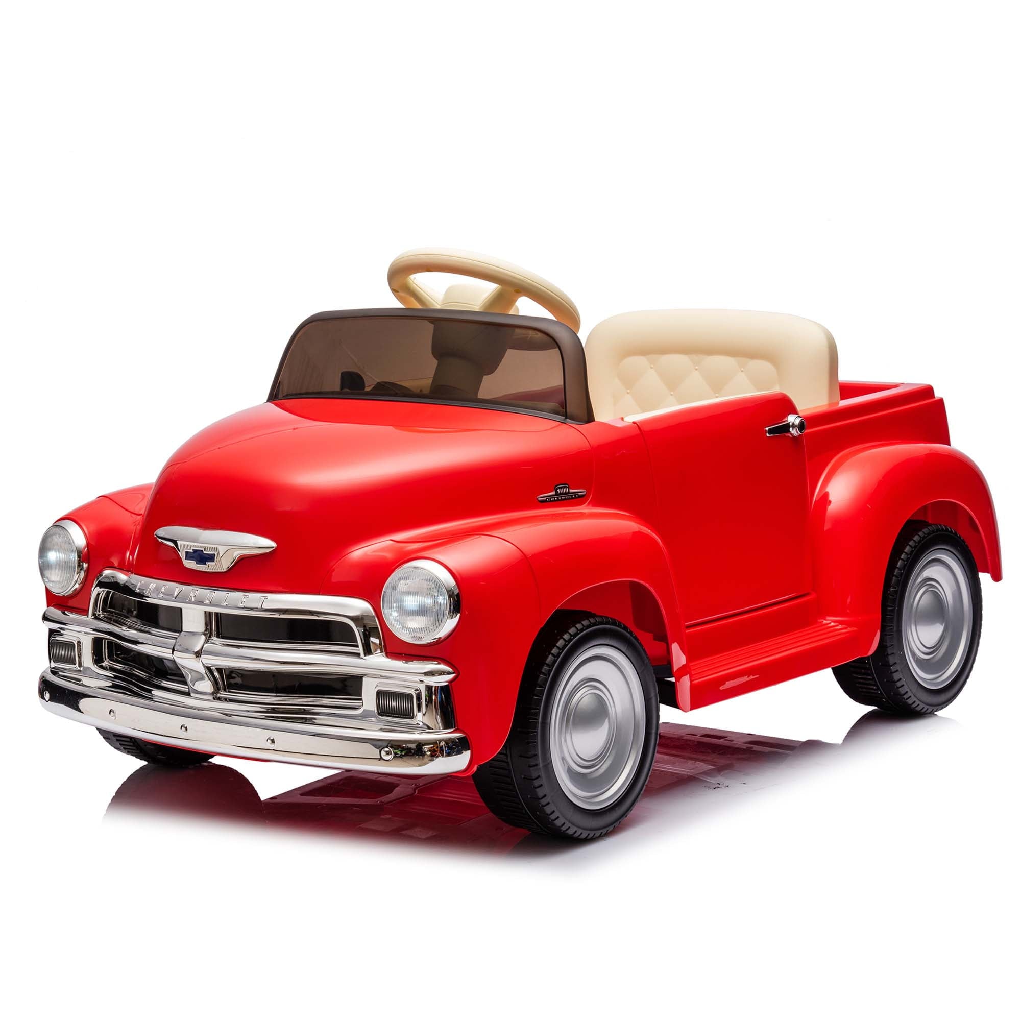 SUSIELADY 12V Licensed Chevrolet 3100 Pickup Electric Car for Kids Aged 3+, 3 Speeds, Vintage modeling, LED Lights, Bluetooth, USB, High-power up to 3.11 MPH