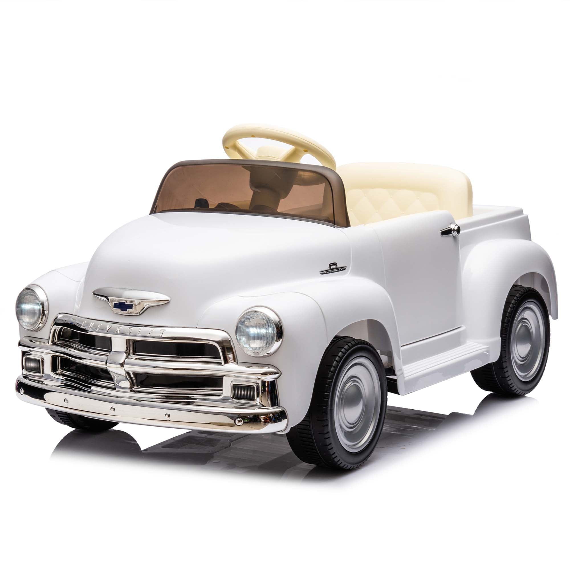 SUSIELADY 12V Licensed Chevrolet 3100 Pickup Electric Car for Kids Aged 3+, 3 Speeds, Vintage modeling, LED Lights, Bluetooth, USB, High-power up to 3.11 MPH