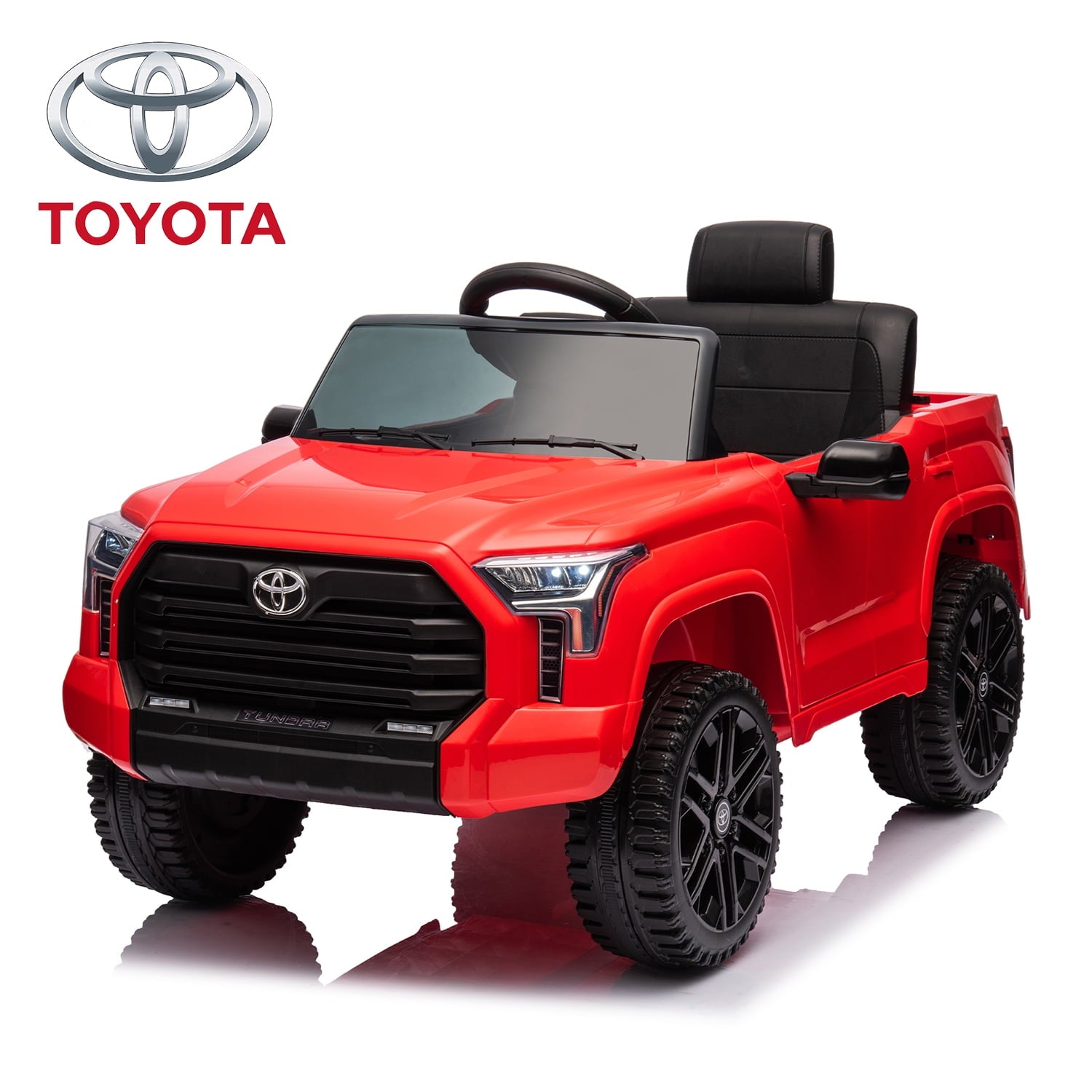 SUSIELADY 12V Licensed Toyota Tundra Pickup Electric Car, Kids Ride on Car, 3 speed adjustable, with Remote Control, Music, LED Lights, Power Display