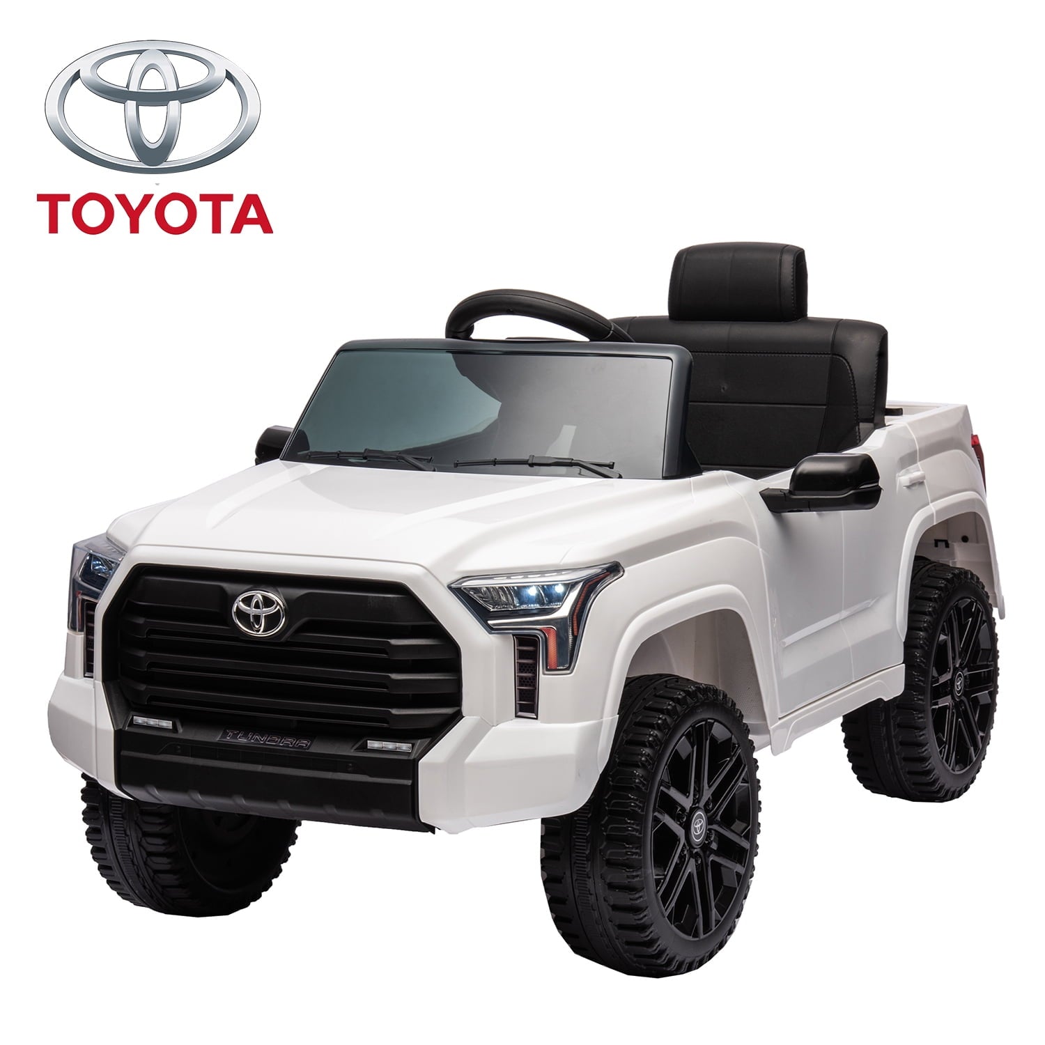 SUSIELADY 12V Licensed Toyota Tundra Pickup Electric Car, Kids Ride on Car, 3 speed adjustable, with Remote Control, Music, LED Lights, Power Display