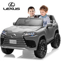 SUSIELADY 24V 2-Seater Kids Ride on Car, Licensed LEXUS LX600, with 20" Width Seat, Remote Control, Portable Handle, Key Start, Music, for Kids Aged 3+