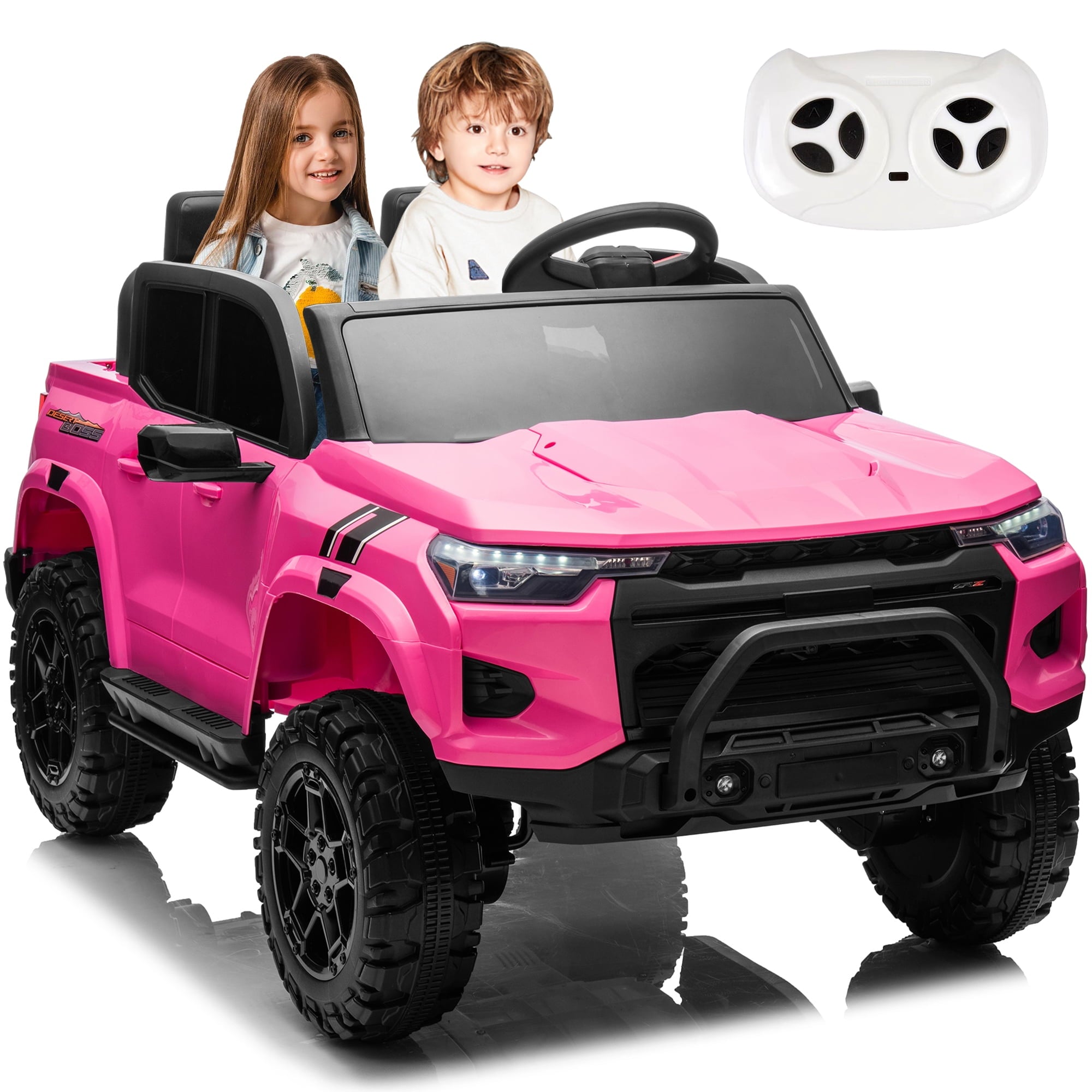 SUSIELADY 24V Kids Ride on Police Car, 2-Seater Kids Ride on Pickup, 4WD 800W Motors, with Remote Control, Bluetooth, LED Lights, Spring Suspension, for Kids Aged 3+
