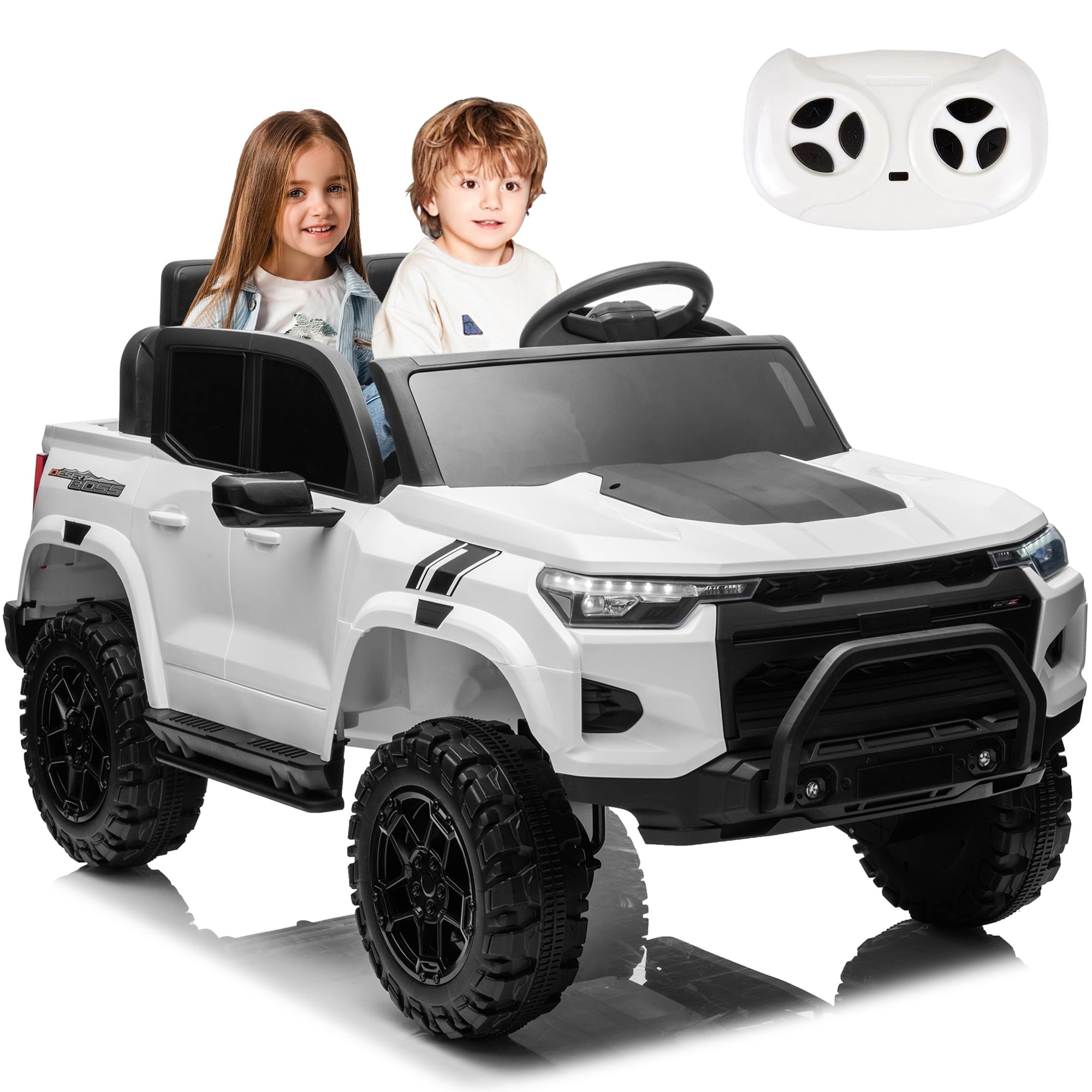 SUSIELADY 24V Kids Ride on Police Car, 2-Seater Kids Ride on Pickup, 4WD 800W Motors, with Remote Control, Bluetooth, LED Lights, Spring Suspension, for Kids Aged 3+