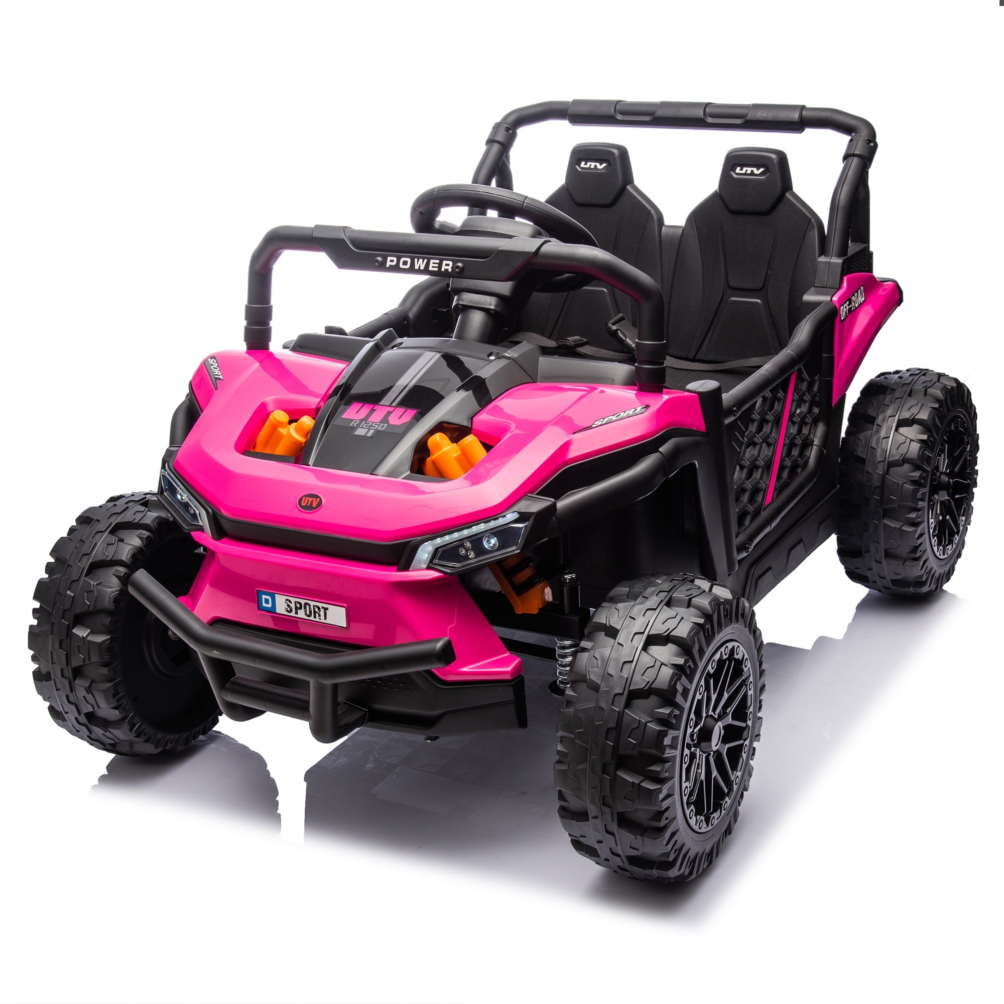 SUSIELADY 24V Kids Ride on Car, Off-Road Electric UTV, 4 Wheel Suspension, with Parental Remote Control, Bluetooth, Rear Storage, for Kids Aged 3+