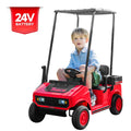 SUSIELADY 24V Kids Ride on Car, Ride on Truck, Electric Golf Cart with Ceiling, 18.5" Large Seat with Armrests, Rear Storage Box, Remote Control, Music, for Kids Aged 3+