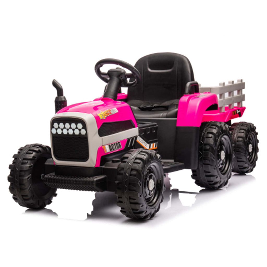 SUSIELADY 24V Kids Ride On Tractor with Trailer, with Parent Remote Control, 200w*2motor, 1.86-4.97MPH, 3 speed adjustable, with USB, MP3, Bluetooth, LED light, safety belt