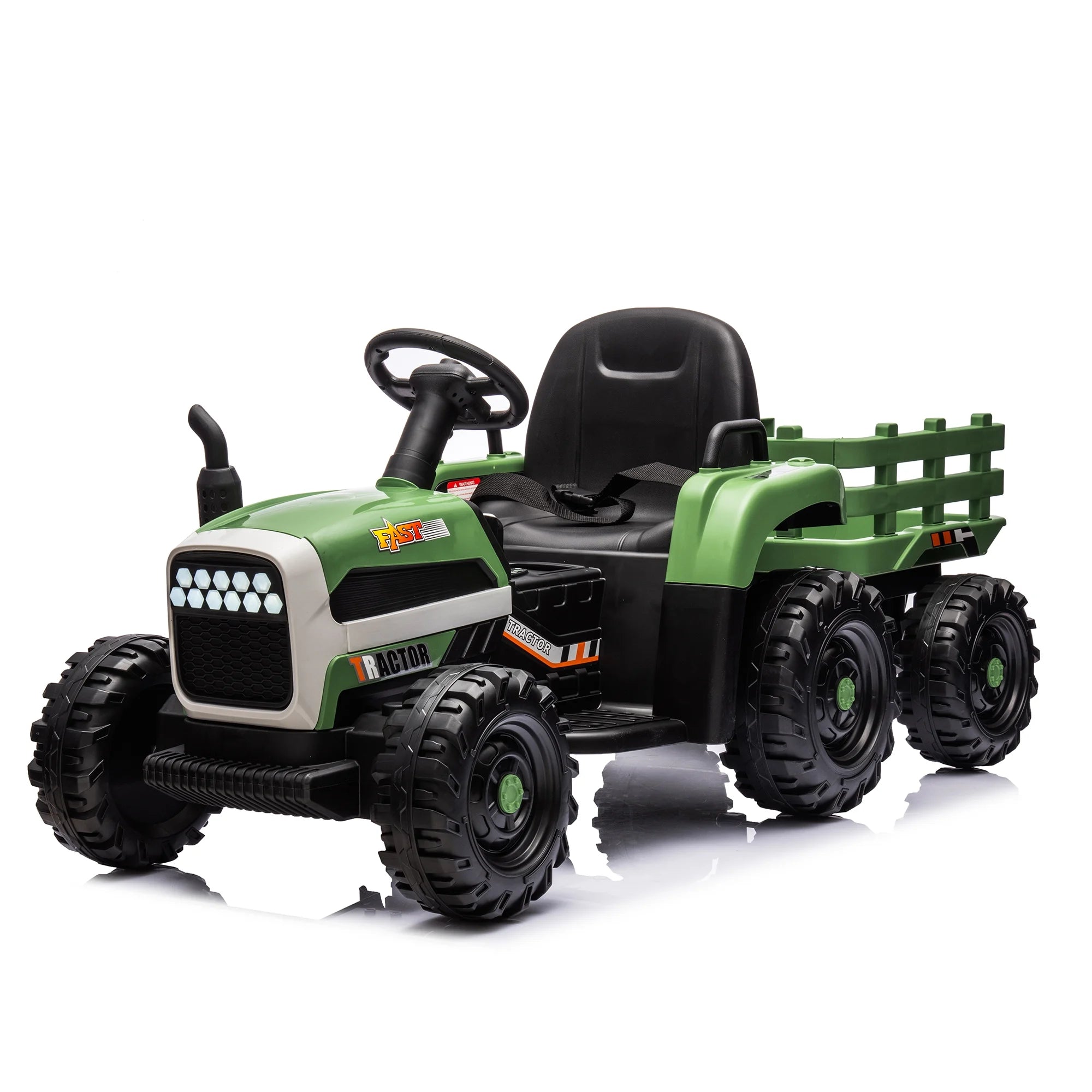 SUSIELADY 24V Kids Ride On Tractor with Trailer, with Parent Remote Control, 200w*2motor, 1.86-4.97MPH, 3 speed adjustable, with USB, MP3, Bluetooth, LED light, safety belt