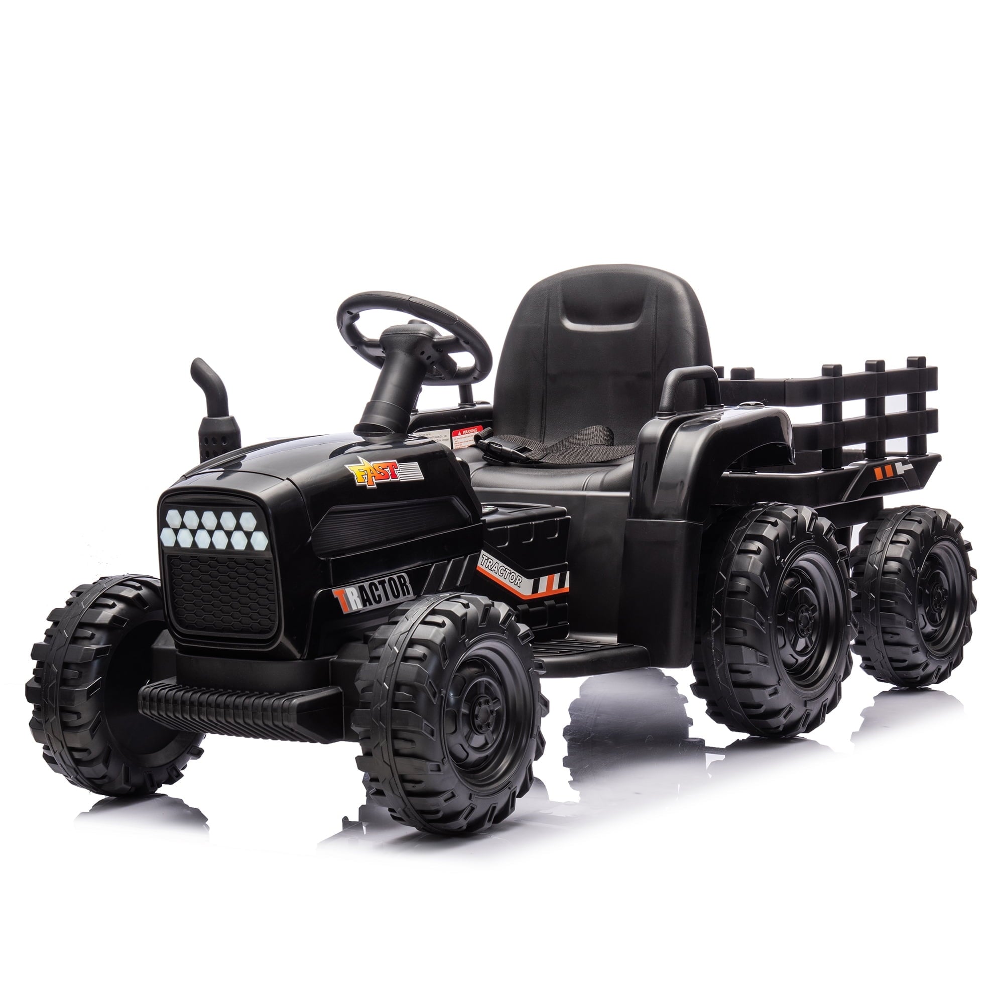 SUSIELADY 24V Kids Ride On Tractor with Trailer, with Parent Remote Control, 200w*2motor, 1.86-4.97MPH, 3 speed adjustable, with USB, MP3, Bluetooth, LED light, safety belt