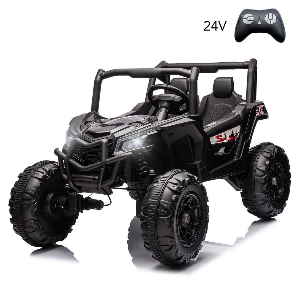 SUSIELADY 24V Kids Ride On UTV, Side by Side 4x4 Ride on Off-Road Truck, High Low Speed, with Parent Remote Control, Music Player, Lights