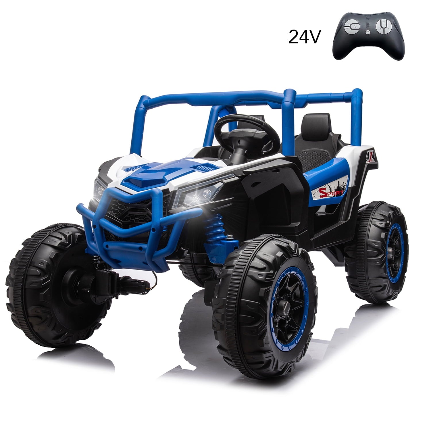 SUSIELADY 24V Kids Ride On UTV, Side by Side 4x4 Ride on Off-Road Truck, High Low Speed, with Parent Remote Control, Music Player, Lights