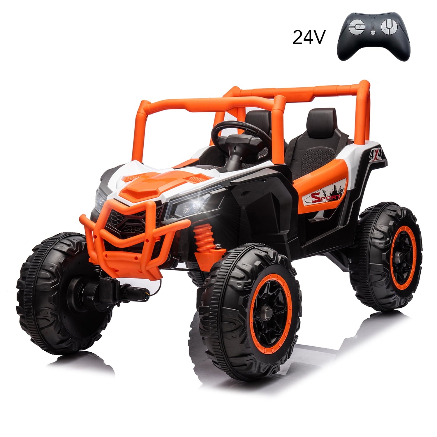 SUSIELADY 24V Kids Ride On UTV, Side by Side 4x4 Ride on Off-Road Truck, High Low Speed, with Parent Remote Control, Music Player, Lights